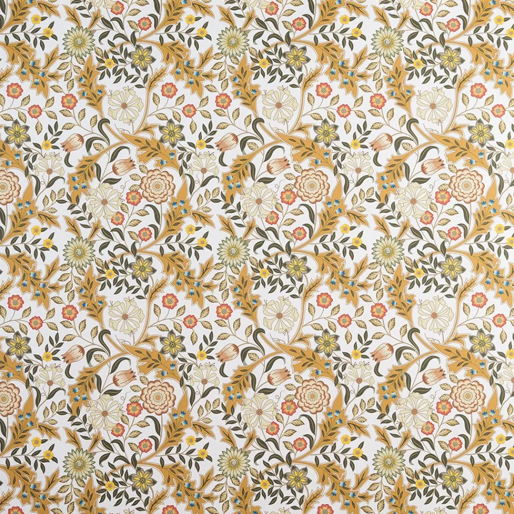 Nordisk Textil Arts & Crafts Tyger|Gardintyger Mönstrade|Flora ockra tyg