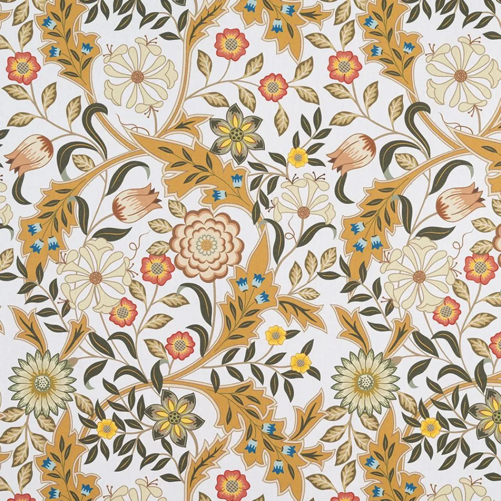 Nordisk Textil Arts & Crafts Tyger|Gardintyger Mönstrade|Flora ockra tyg
