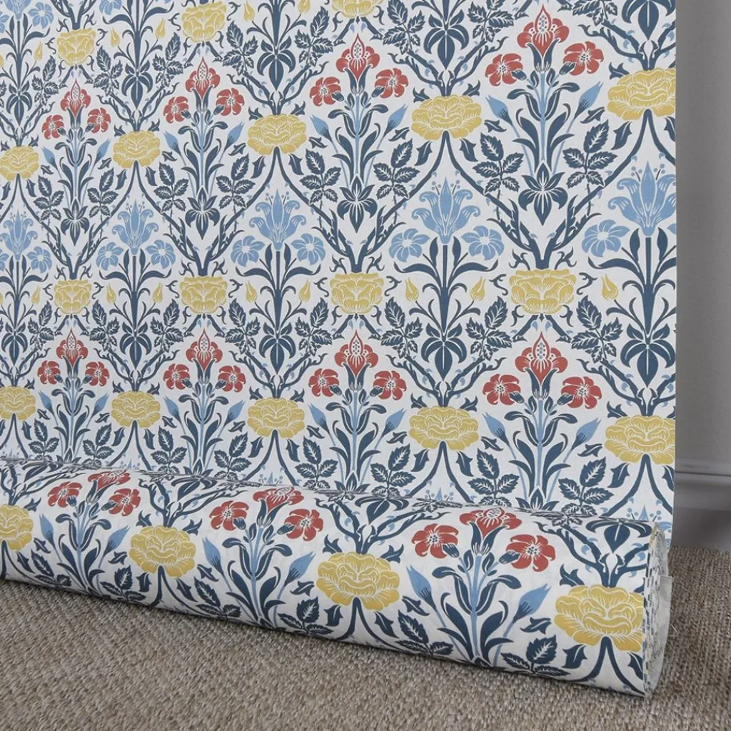 Nordisk Textil Arts & Crafts Tyger|Gardintyger Mönstrade|Florentina vit-blå tyg