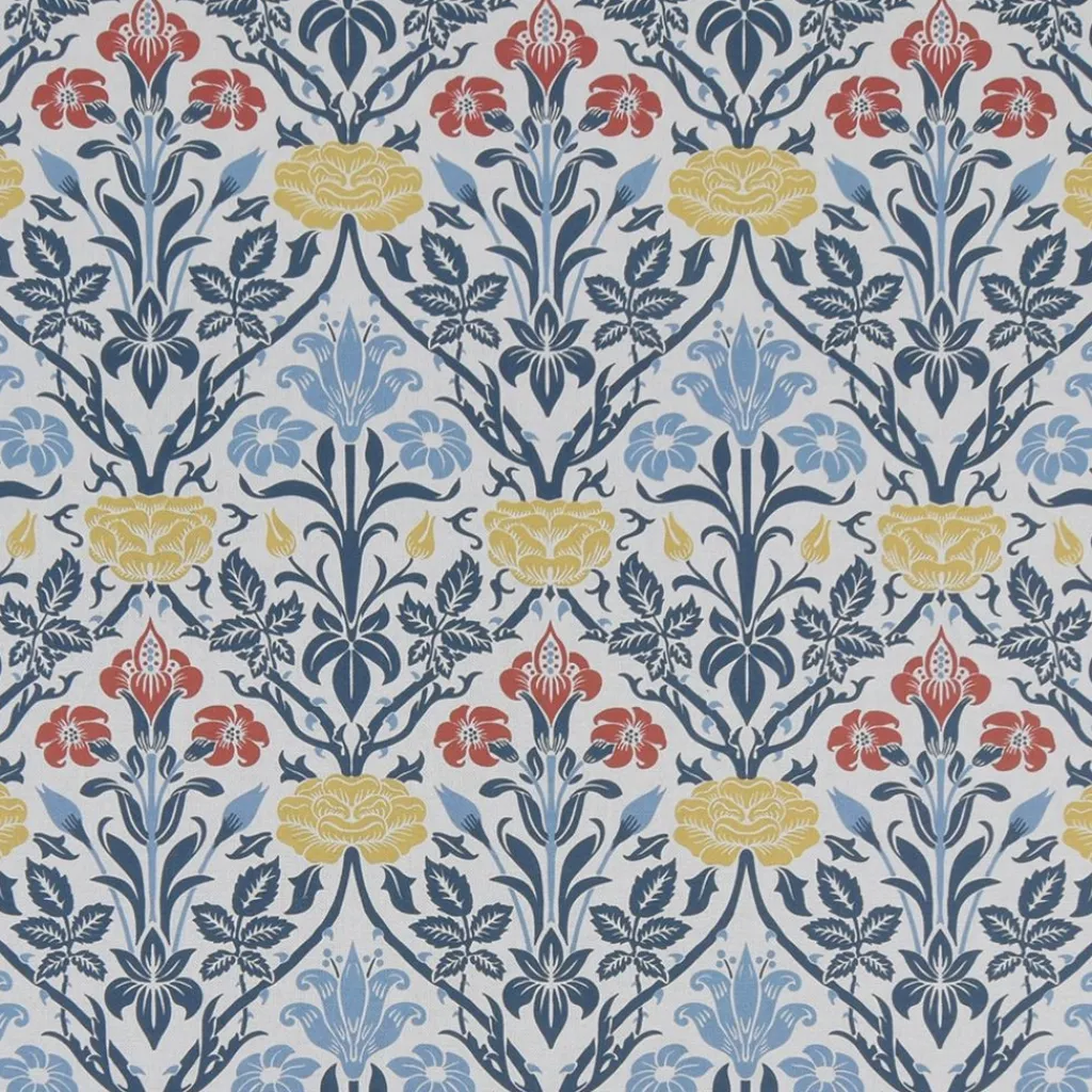Nordisk Textil Arts & Crafts Tyger|Gardintyger Mönstrade|Florentina vit-blå tyg