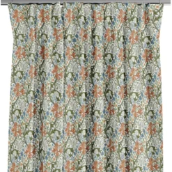 Nordisk Textil Gardiner Mönstrade|Floriana grön-rost gardiner