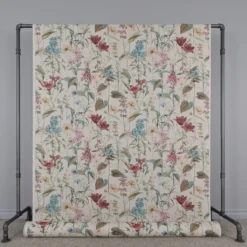 Gardintyger Mönstrade|Flower Dreamy tyg - Linnelook Halv Panama