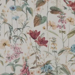 Gardintyger Mönstrade|Flower Dreamy tyg - Linnelook Halv Panama