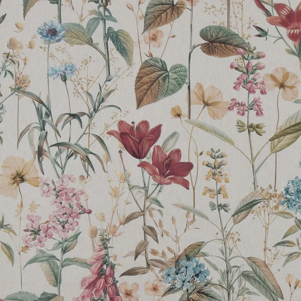 Gardintyger Mönstrade|Flower Dreamy tyg - Linnelook Halv Panama