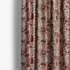 Arvidssons textil Gardintyger Mönstrade|Arvidssons Textil|Fýri beige-röd linnelook tyg