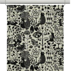 Arvidssons textil Panelgardiner|Fýri beige-svart linnelook panelgardiner