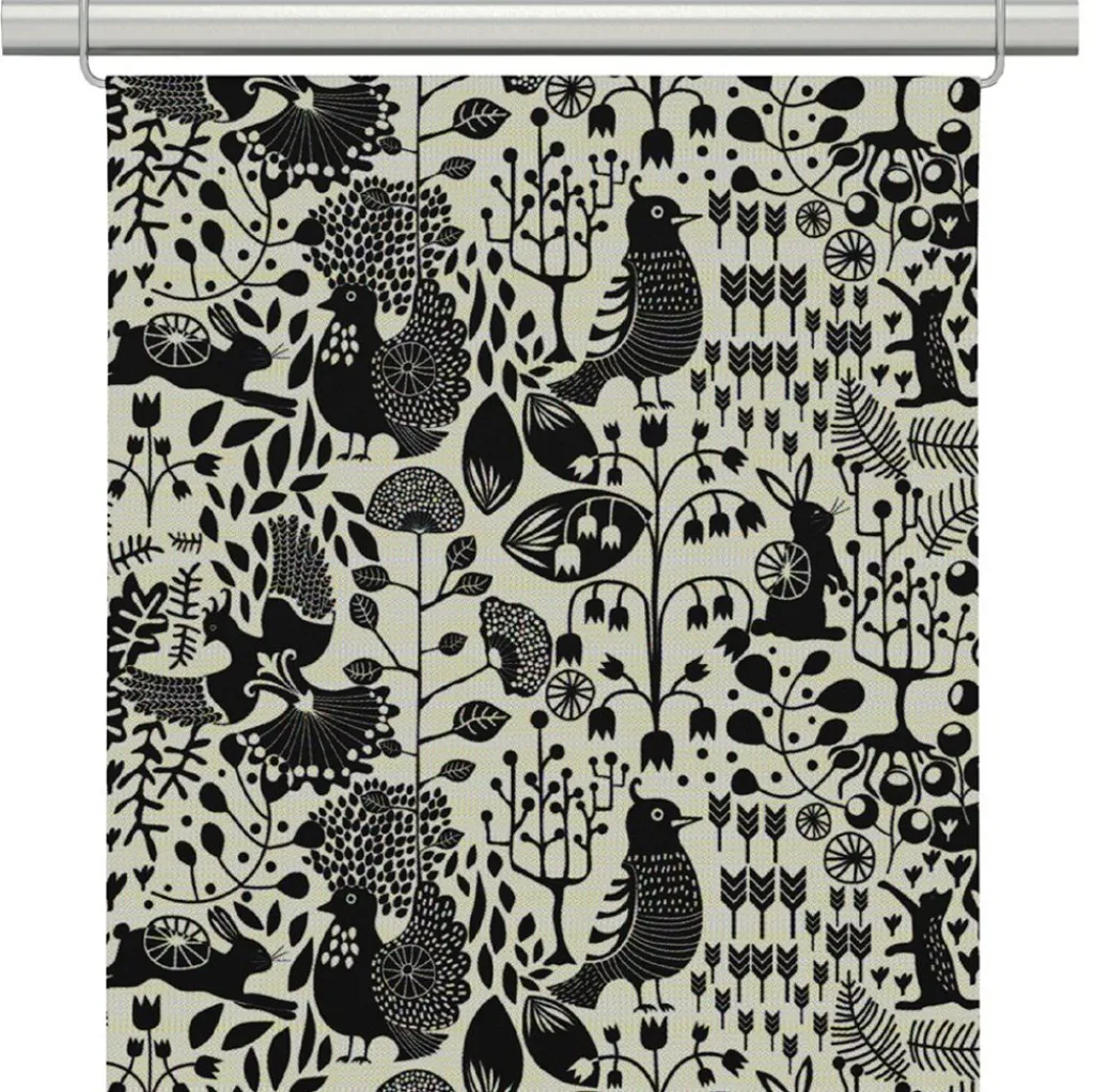 Arvidssons textil Panelgardiner|Fýri beige-svart linnelook panelgardiner