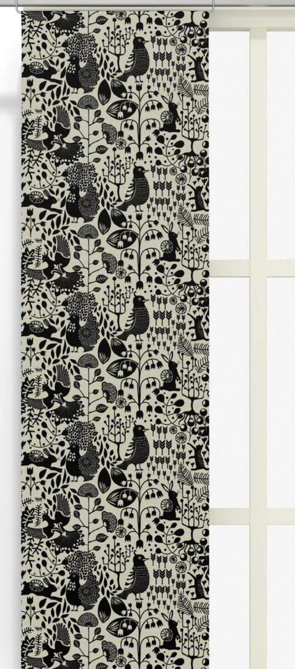 Arvidssons textil Panelgardiner|Fýri beige-svart linnelook panelgardiner