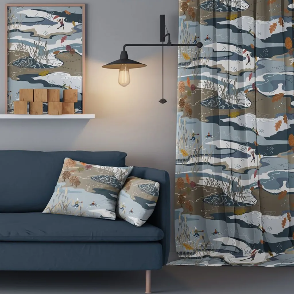 Arvidssons textil Gardintyger Mönstrade|Arvidssons Textil|Friska vindar beige tyg
