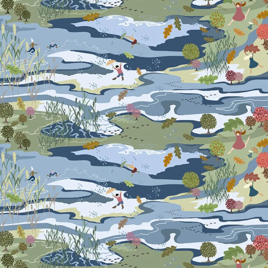 Arvidssons textil Gardintyger Mönstrade|Arvidssons Textil|Friska vindar grön tyg
