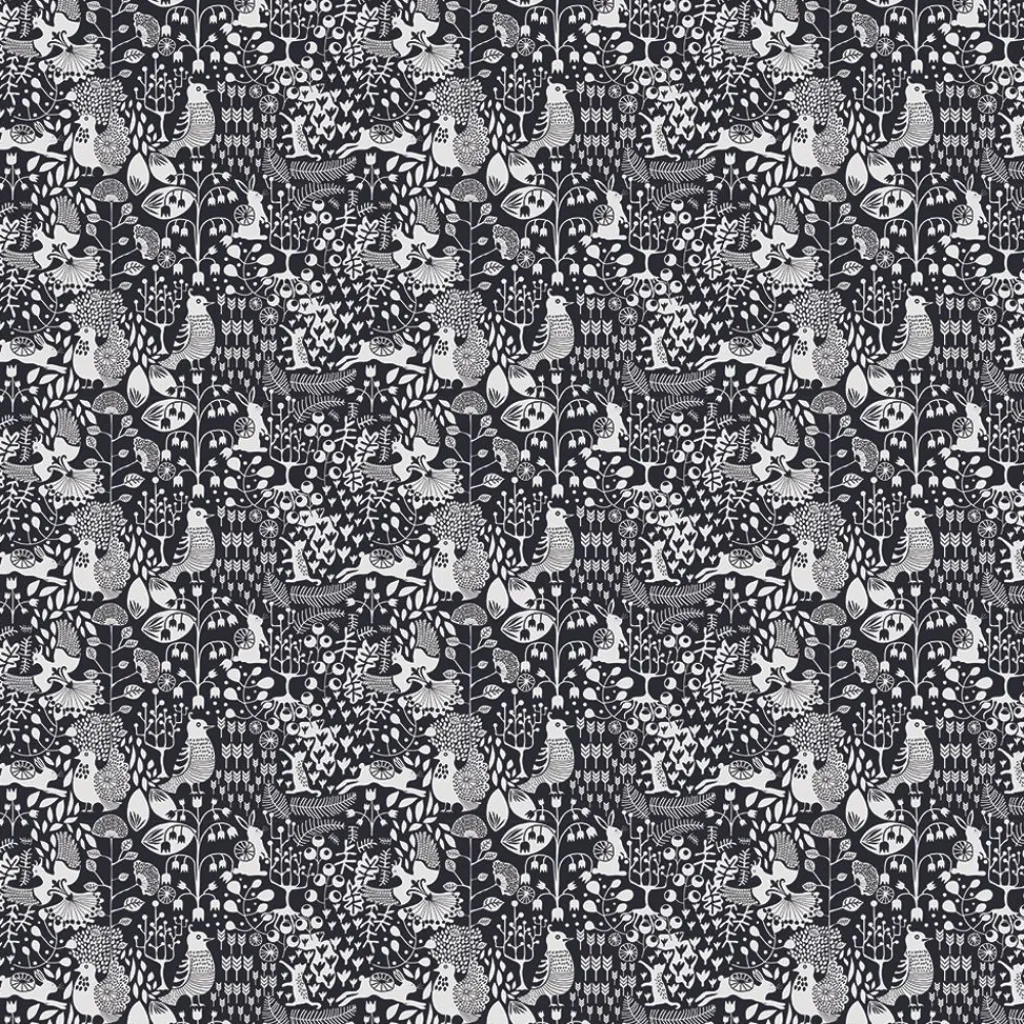 Arvidssons textil Gardintyger Mönstrade|Arvidssons Textil|Fýri svart tyg