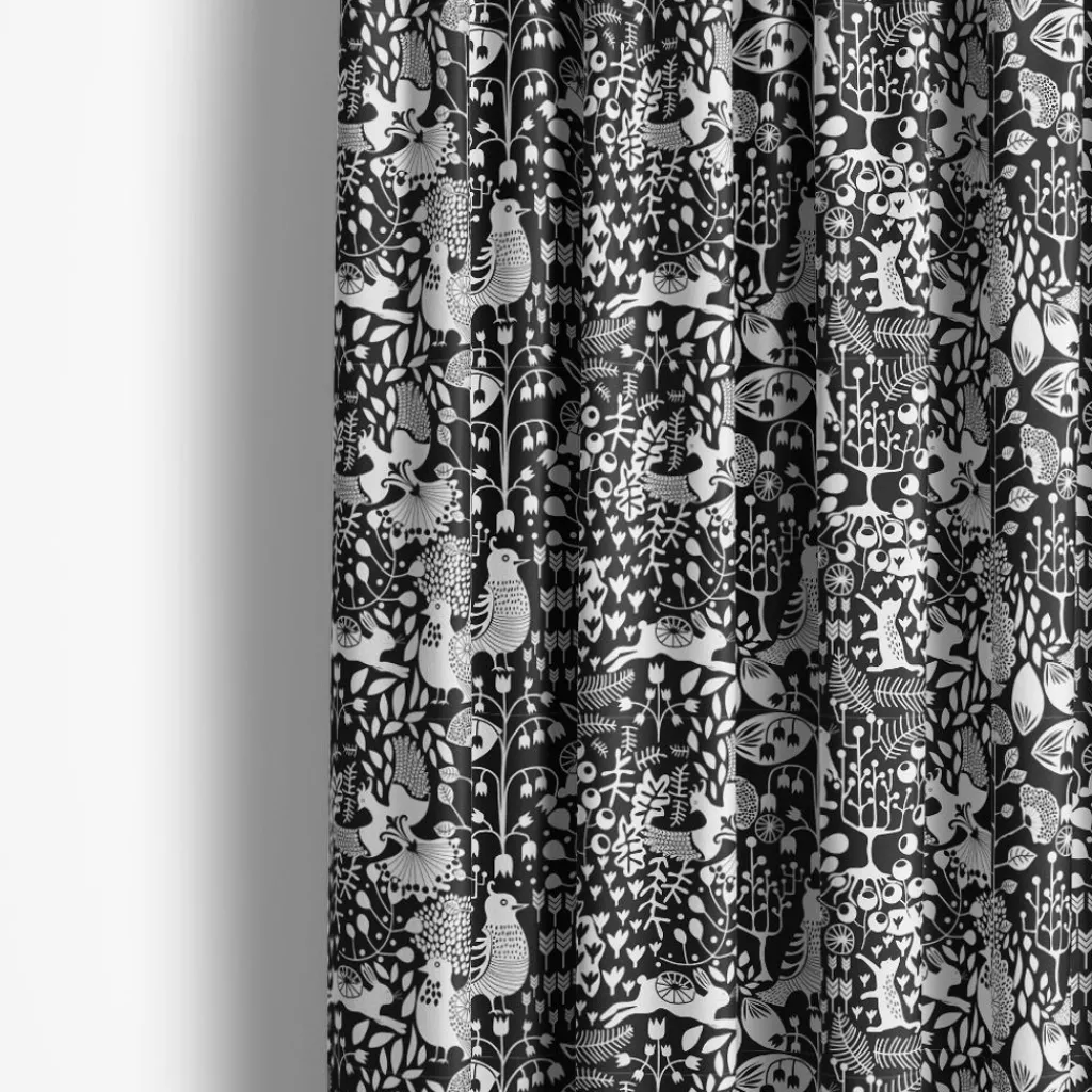 Arvidssons textil Gardintyger Mönstrade|Arvidssons Textil|Fýri svart tyg