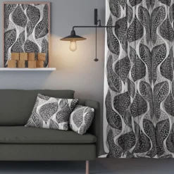 Arvidssons textil Gardiner Mönstrade|Froda svart gardiner