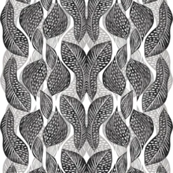 Arvidssons textil Gardintyger Mönstrade|Arvidssons Textil|Froda svart tyg – elegant mönster i halvlinne