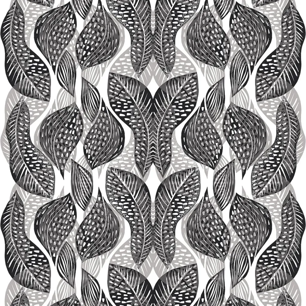 Arvidssons textil Gardintyger Mönstrade|Arvidssons Textil|Froda svart tyg – elegant mönster i halvlinne