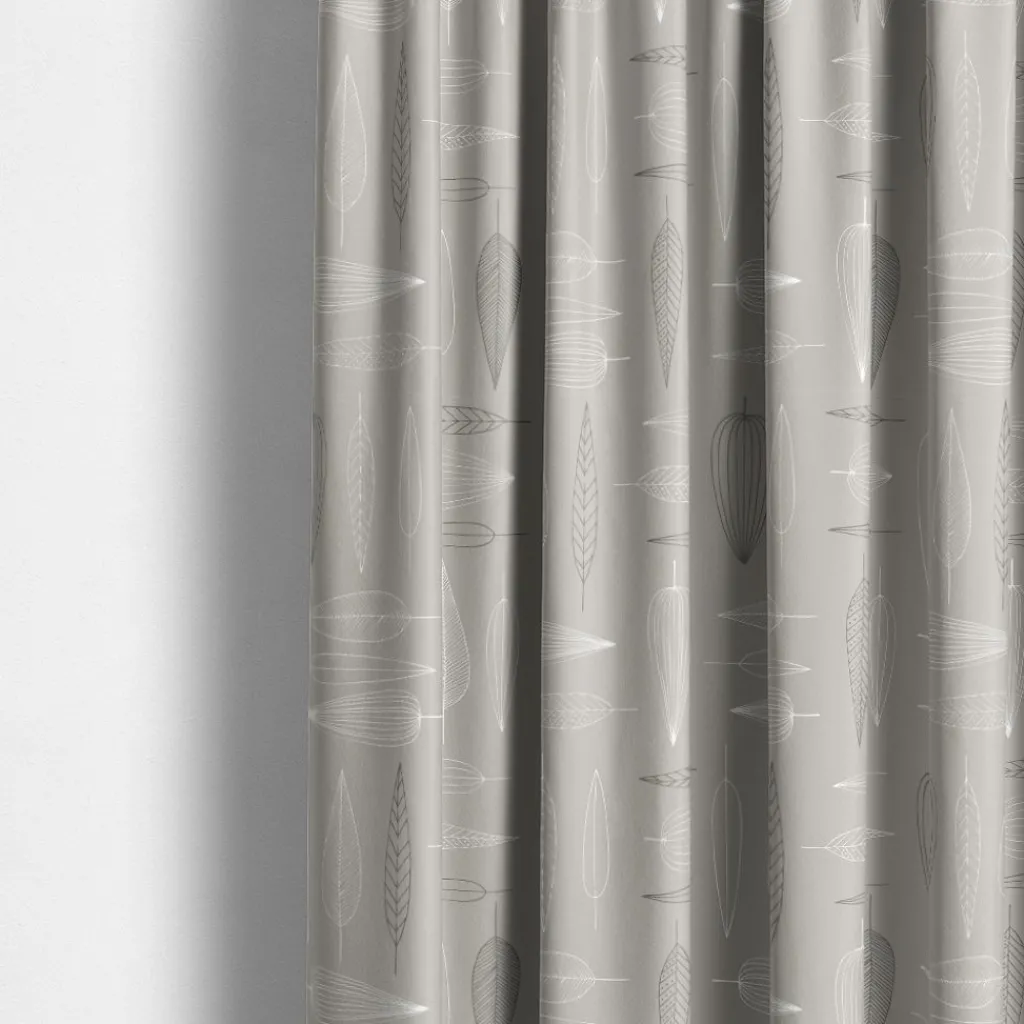 Arvidssons textil Gardintyger Mönstrade|Arvidssons Textil|Frostblad beige tyg – metervara med bladmotiv