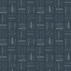 Arvidssons textil Gardintyger Mönstrade|Arvidssons Textil|Frostblad blå tyg – metervara med bladmotiv