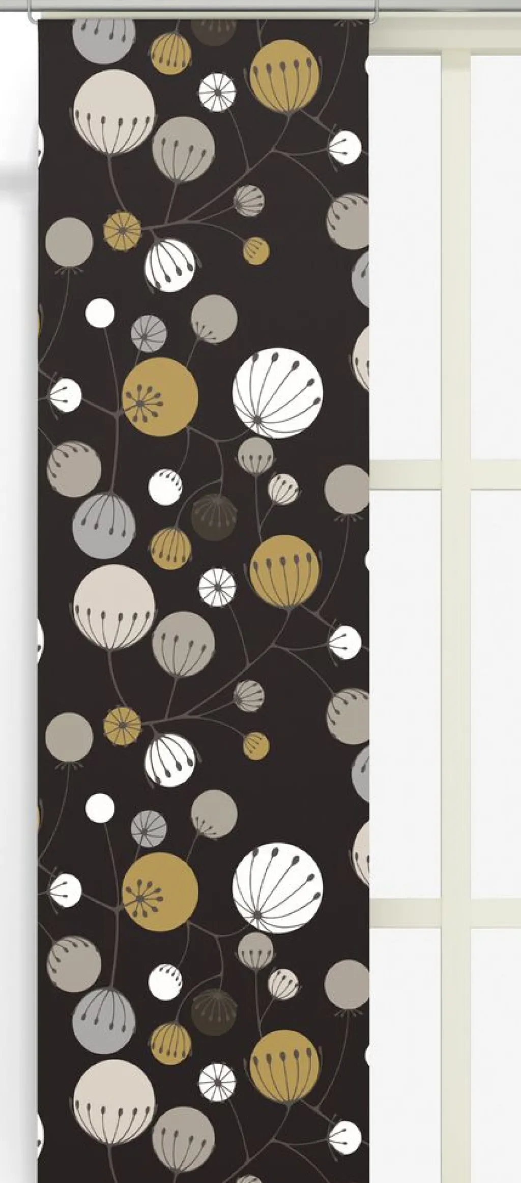 Arvidssons textil Panelgardiner|Frö svart panelgardiner
