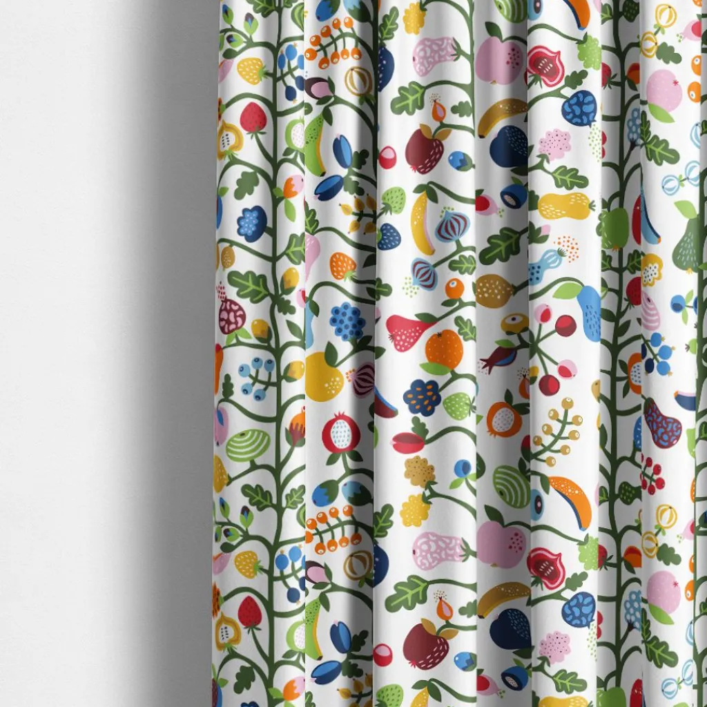 Arvidssons textil Gardintyger Mönstrade|Arvidssons Textil|Fruktträd multi tyg – Färgstarkt och lekfullt mönster