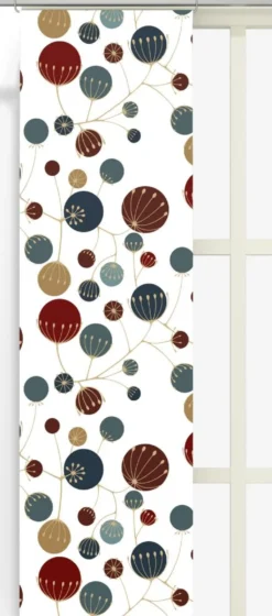 Arvidssons textil Panelgardiner|Frö vit-vinröd panelgardiner