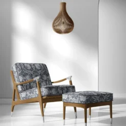 Nordisk Textil Arts & Crafts Tyger|Mönstrade Möbeltyger|Grace blå gobeläng - Klassisk blommig Arts and Crafts design