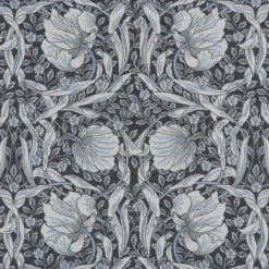 Nordisk Textil Arts & Crafts Tyger|Mönstrade Möbeltyger|Grace blå gobeläng - Klassisk blommig Arts and Crafts design