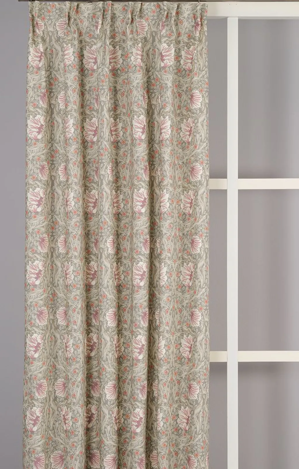 Nordisk Textil Gardiner Mönstrade|Grace dimmgrön gardiner - Klassisk blommig Arts and Crafts design