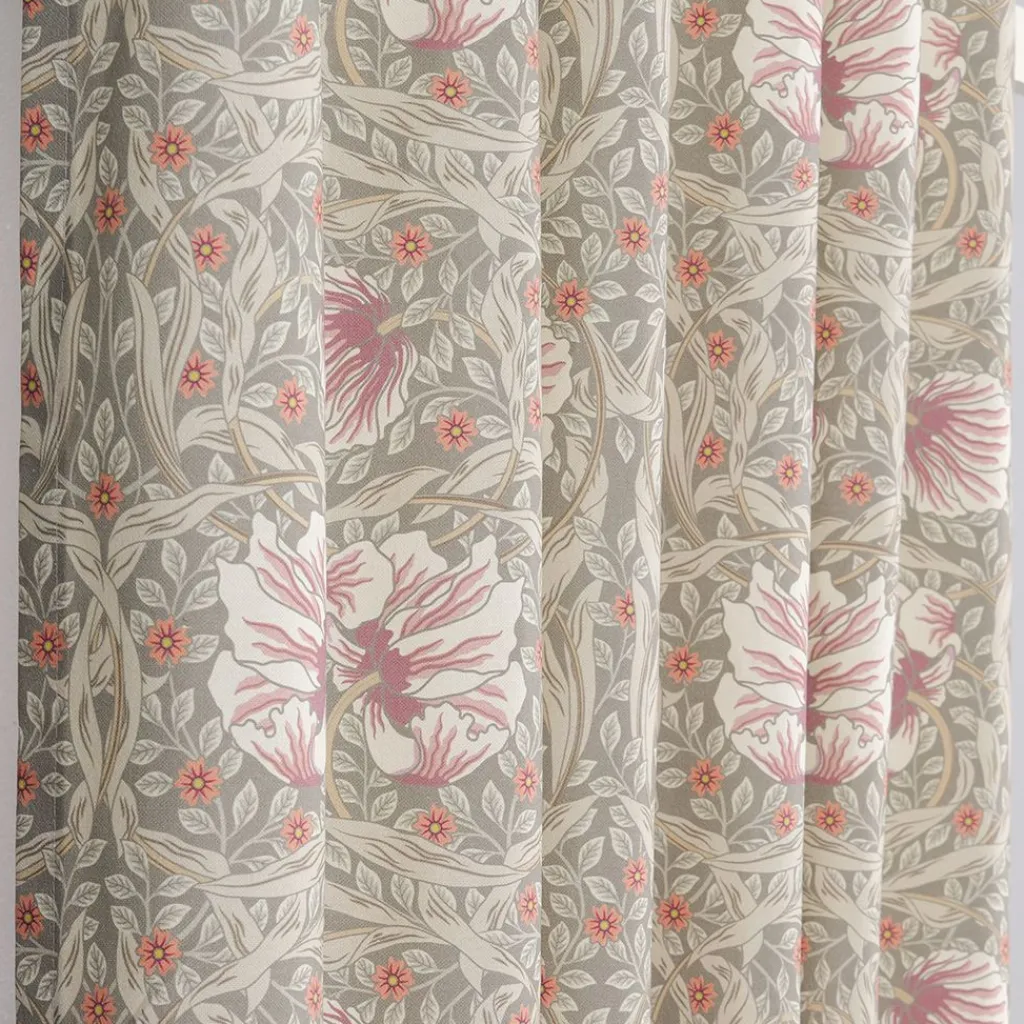 Nordisk Textil Gardiner Mönstrade|Grace dimmgrön gardiner - Klassisk blommig Arts and Crafts design