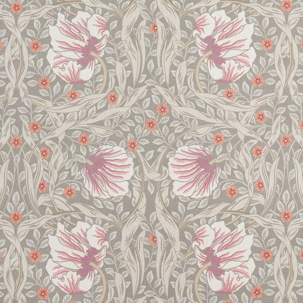 Nordisk Textil Arts & Crafts Tyger|Gardintyger Mönstrade|Grace dimmgrön tyg - Klassisk blommig Arts and Crafts design
