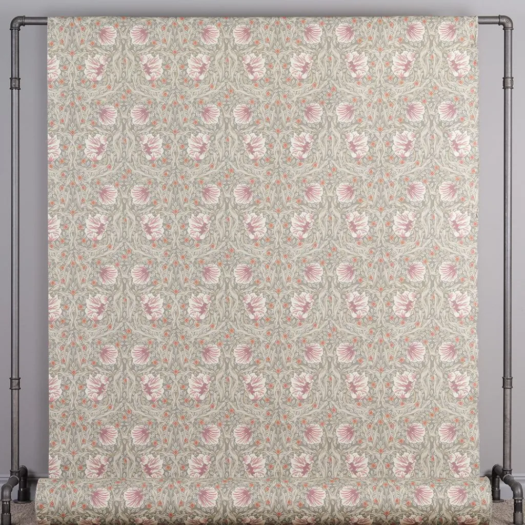 Nordisk Textil Arts & Crafts Tyger|Gardintyger Mönstrade|Grace dimmgrön tyg - Klassisk blommig Arts and Crafts design
