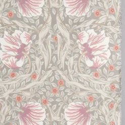 Nordisk Textil Arts & Crafts Tyger|Gardintyger Mönstrade|Grace dimmgrön tyg - Klassisk blommig Arts and Crafts design
