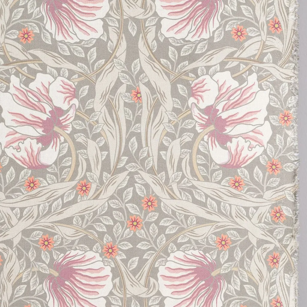 Nordisk Textil Arts & Crafts Tyger|Gardintyger Mönstrade|Grace dimmgrön tyg - Klassisk blommig Arts and Crafts design