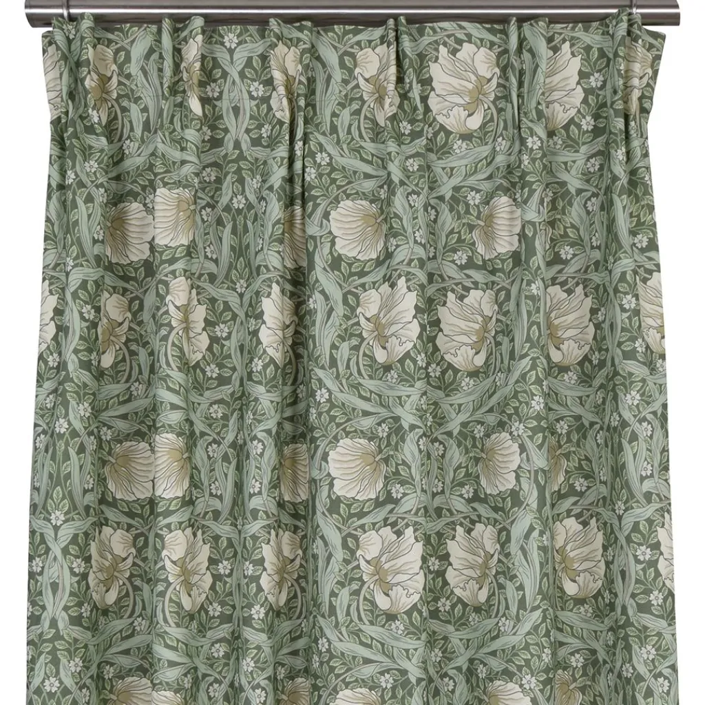 Nordisk Textil Gardiner Mönstrade|Grace grön gardiner - Klassisk blommig Arts and Crafts design