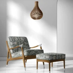 Nordisk Textil Arts & Crafts Tyger|Mönstrade Möbeltyger|Grace grön gobeläng - Klassisk blommig Arts and Crafts design