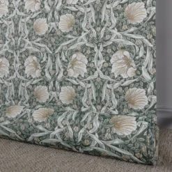 Nordisk Textil Arts & Crafts Tyger|Mönstrade Möbeltyger|Grace grön gobeläng - Klassisk blommig Arts and Crafts design