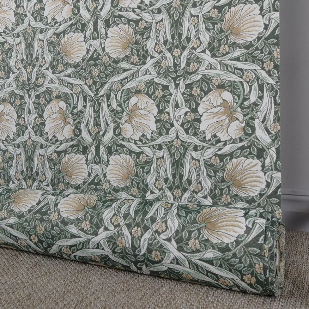 Nordisk Textil Arts & Crafts Tyger|Mönstrade Möbeltyger|Grace grön gobeläng - Klassisk blommig Arts and Crafts design
