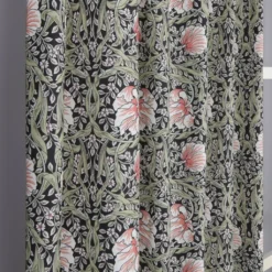 Nordisk Textil Gardiner Mönstrade|Grace svart gardiner - Klassisk blommig Arts and Crafts design