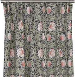 Nordisk Textil Gardiner Mönstrade|Grace svart gardiner - Klassisk blommig Arts and Crafts design