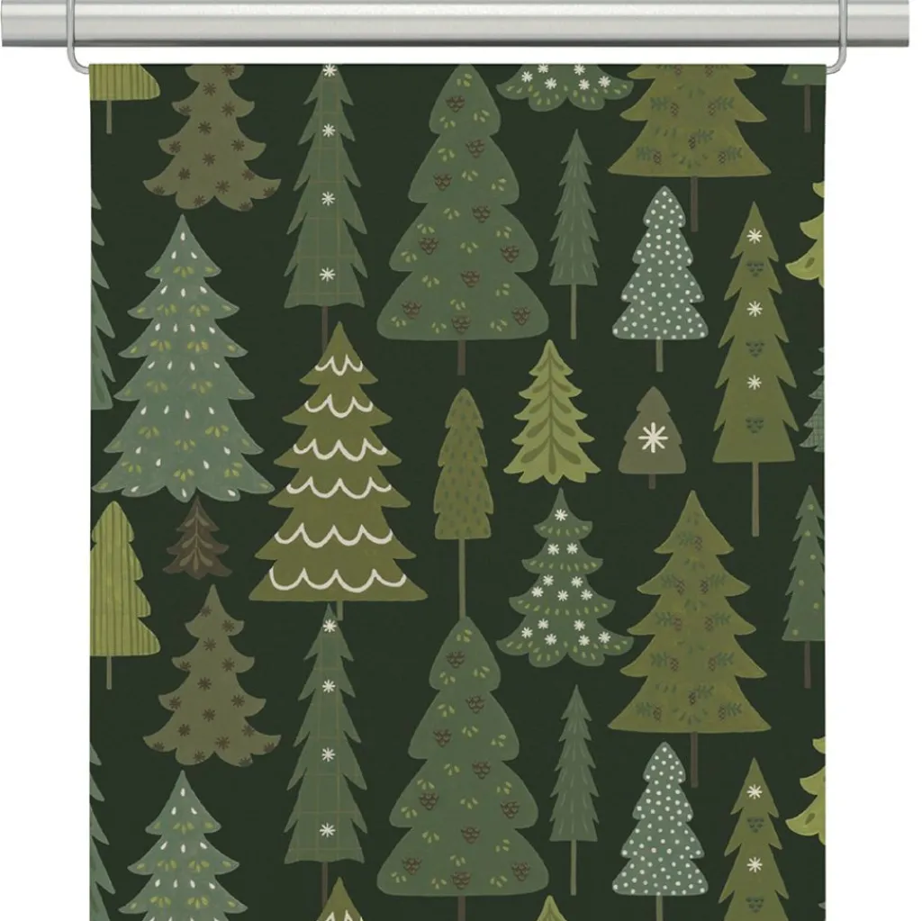 Arvidssons textil Julgardiner|Panelgardiner|Granby mörkgrön panelgardiner
