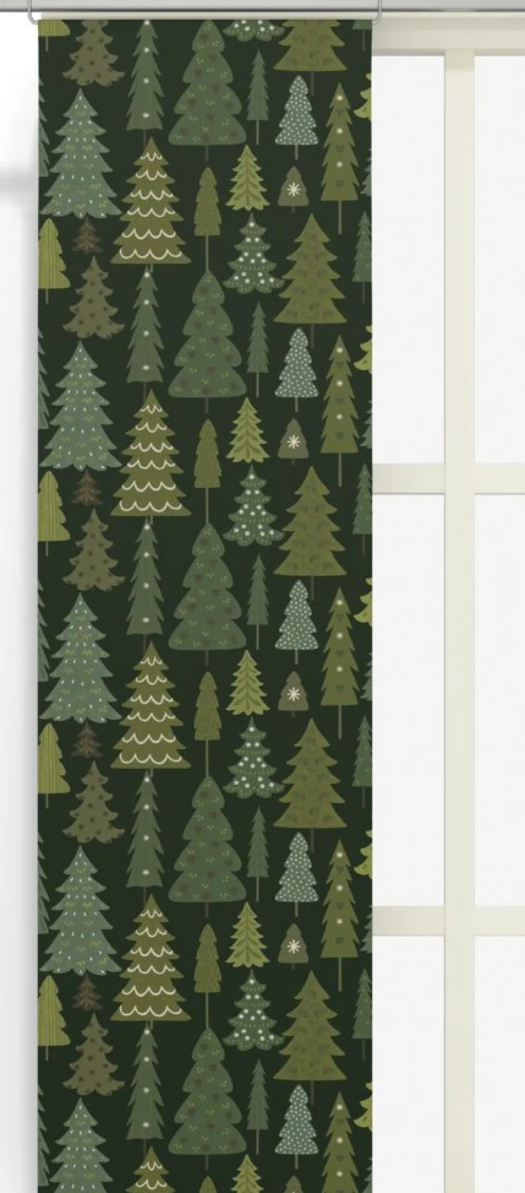 Arvidssons textil Julgardiner|Panelgardiner|Granby mörkgrön panelgardiner