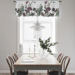 Arvidssons textil Gardinkappor Mönstrade|Grandiflora lila gardinkappa metervara