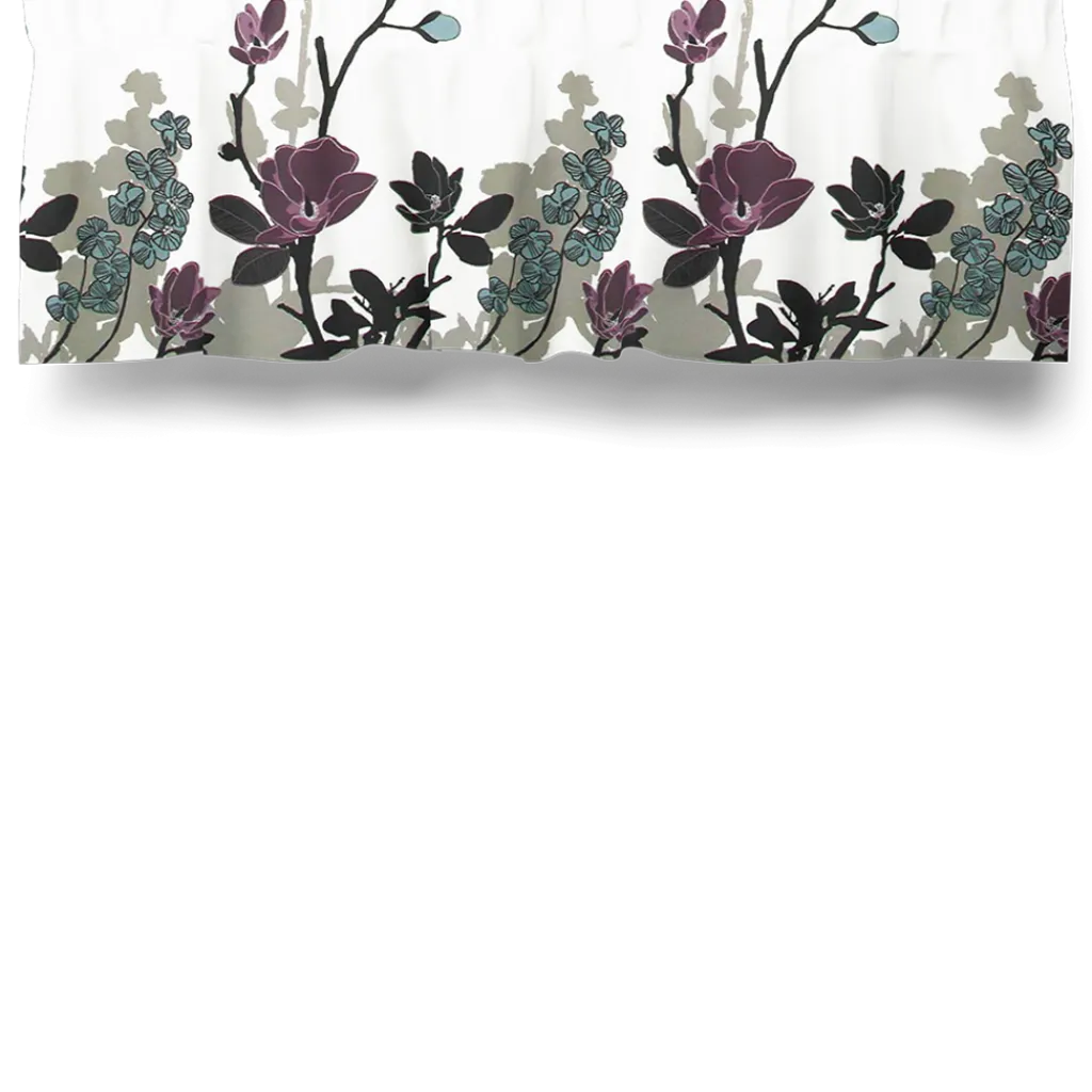 Arvidssons textil Gardinkappor Mönstrade|Grandiflora lila gardinkappa metervara