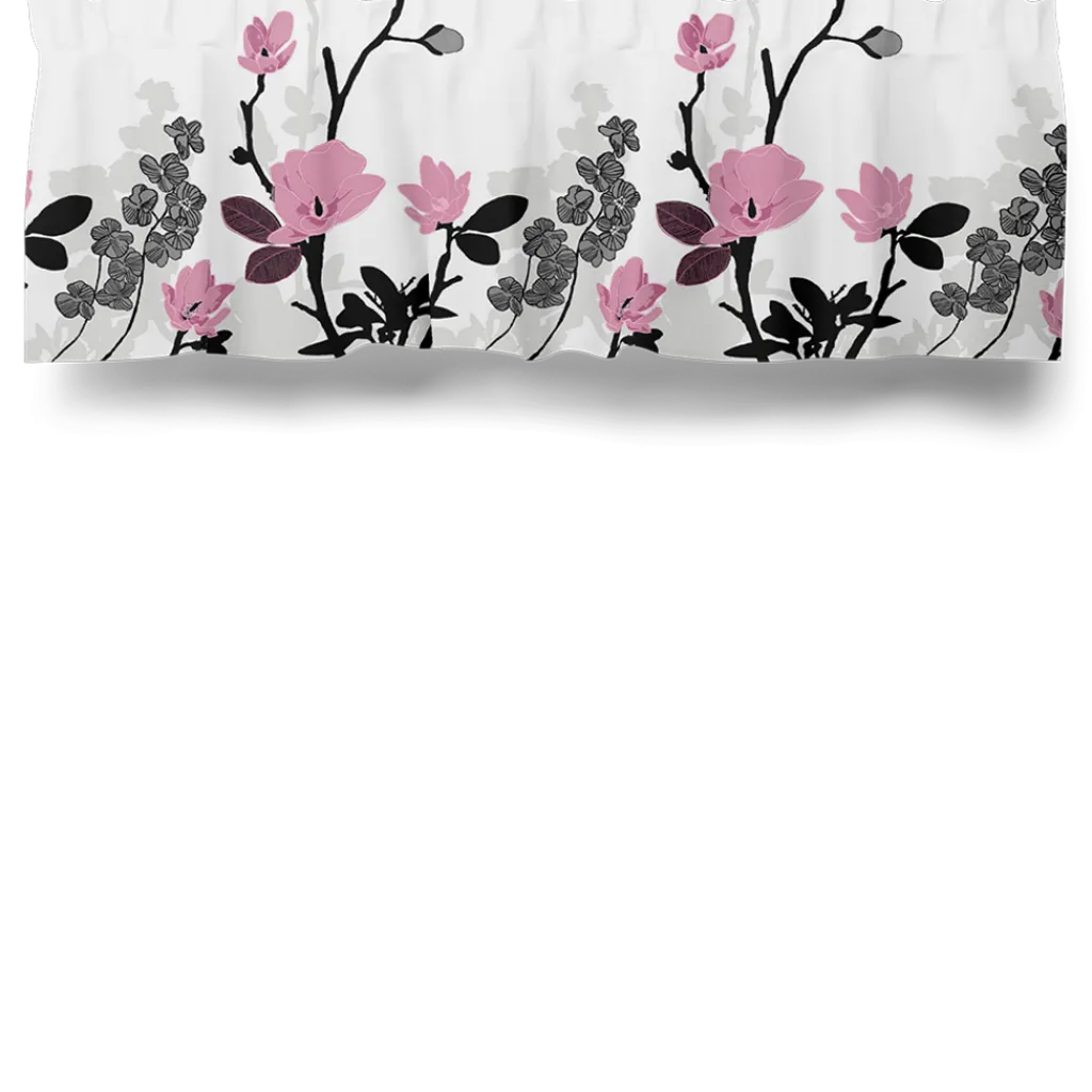 Arvidssons textil Gardinkappor Mönstrade|Grandiflora ljusrosa gardinkappa metervara