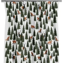 Arvidssons textil Gardiner Mönstrade|Julgardiner|Granskog grön gardiner