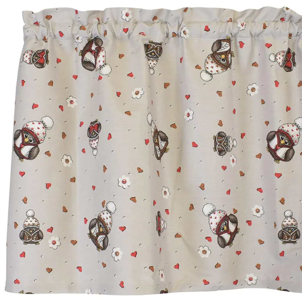 Arvidssons textil Gardinkappor Mönstrade|Rea Gardiner|Gus beige gardinkappa metervara