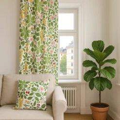 Arvidssons textil Gardiner Mönstrade|Haga multi blommiga gardiner