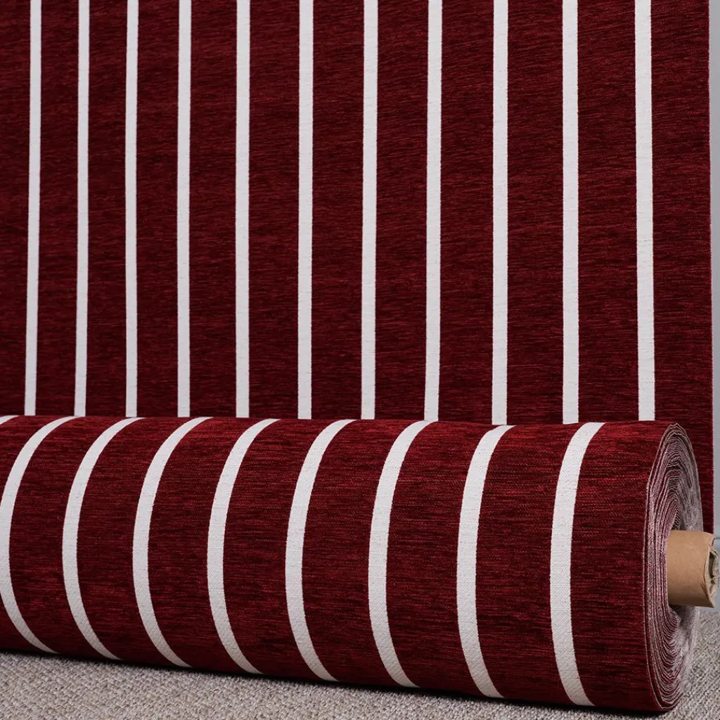 Nordisk Textil Mönstrade Möbeltyger|Halle vinröd möbeltyg