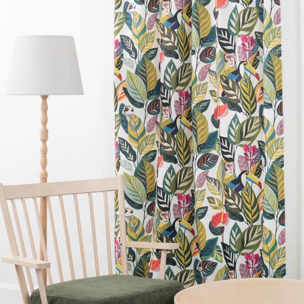 Nordisk Textil Gardiner Mönstrade|Happy Fauna gardiner