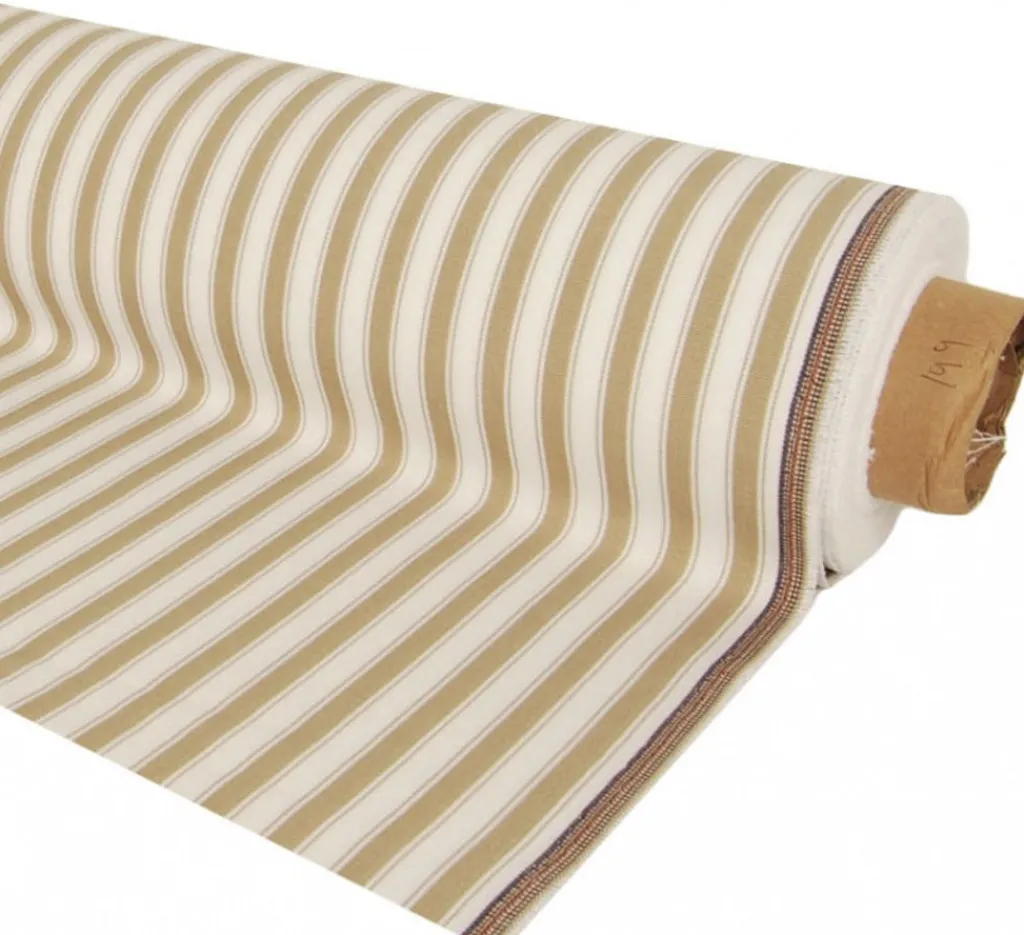 Nordisk Textil Randiga Möbeltyger|Rutor & Ränder|Harlow beige-vit randigt tyg