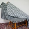 Nordisk Textil Randiga Möbeltyger|Rutor & Ränder|Harlow mörkgrå-vit randigt tyg